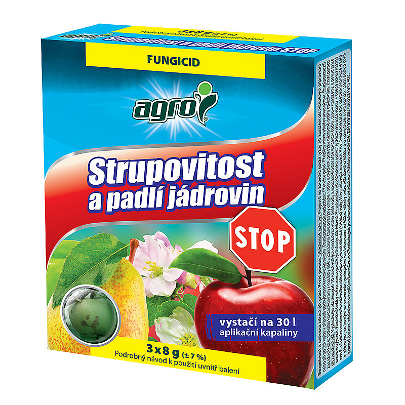 AGRO Strupovitost a padlí jádrovin STOP 3 x 8 g