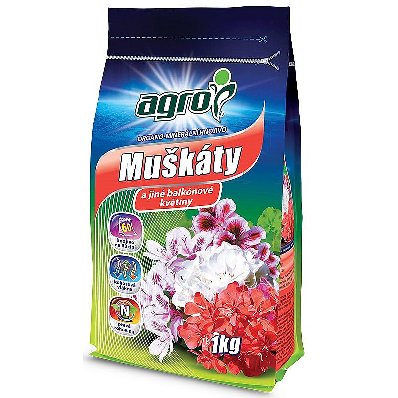 AGRO Organominerální hnojivo muškáty 1 kg