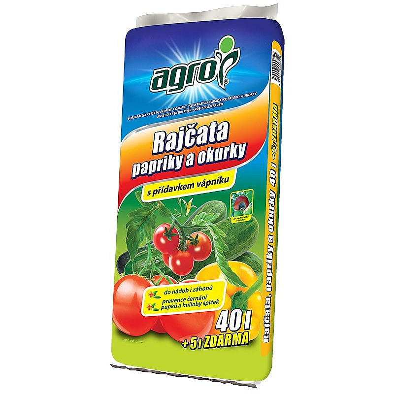 AGRO Substrát pro rajčata, papriky a okurky 40 + 5 l ZDARMA